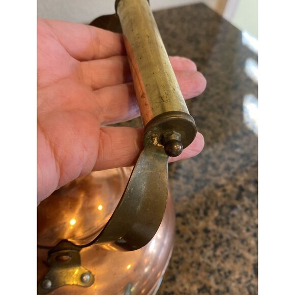 Vintage Antique Heart Pattern 7" Copper Teapot Kettle with Lid - Picture 12 of 12